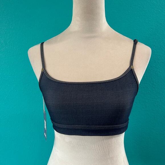 NWT AE x Aerie Match Made Denim Straight Scoop Bikini Top Swim Beach - Picture 4 of 9